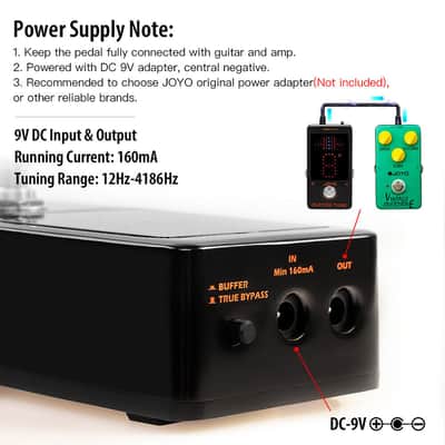 JOYO JF-19 Buffer Tune Pedal Accurate Tuner LED Screen Electric Bass, Guitar etc image 10
