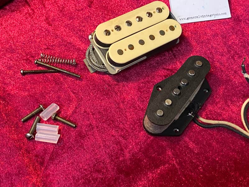 General Vintage Tone  For Telecaster NOS pickup Set PAF / Single Corona wire Old Greens New York Hand wound Scatter Set Aged double cremme image 1
