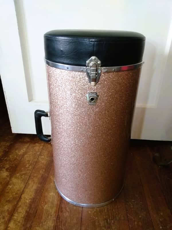 Vintage Ludwig Seat Case Canister Throne - Pink Champagne image 1