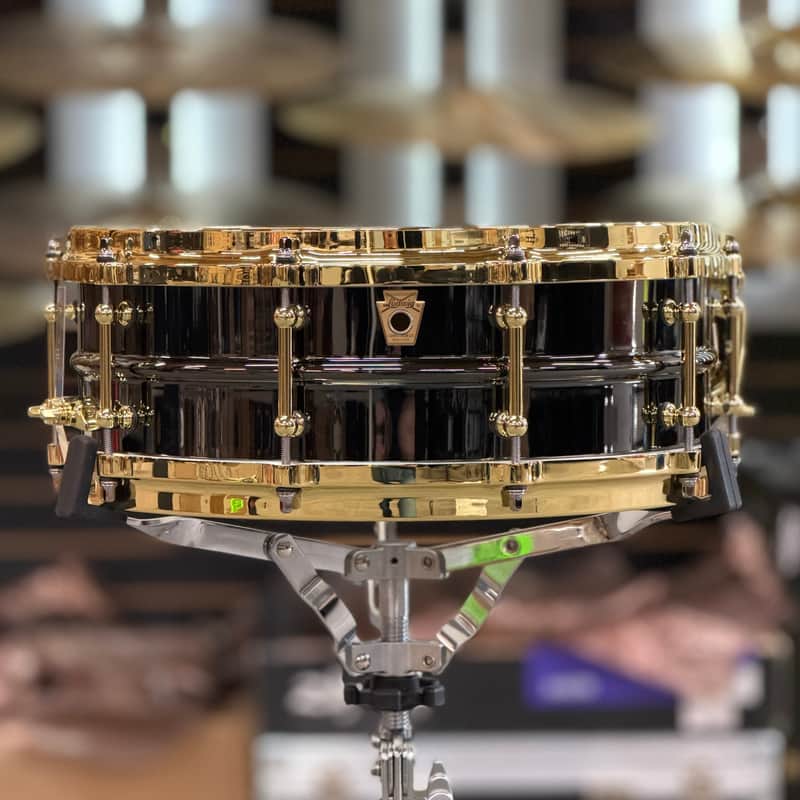 LUDWIG LB416BT-B 14X5 BLACK BEAUTY SNARE DRUM BRASS TRIM B STOCK image 1