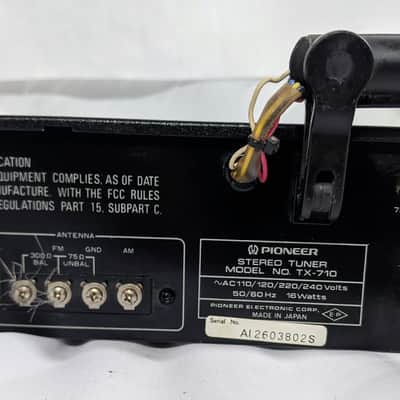 Vintage Pioneer TX-710 Synthesized Stereo FM Tuner (1980) | Reverb