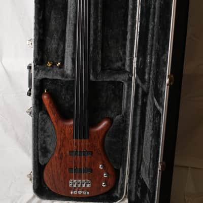 German Warwick Corvette Standard Fretless 4-String Honey Violin Oil image 8