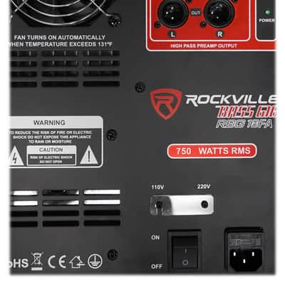 Rockville RBG18FA 18" 3000 Watt Powered Subwoofer Folded Horn PA/DJ Sub + Riser image 5