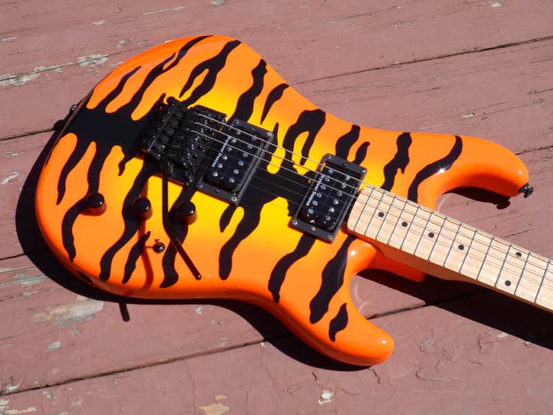 2013 KRAMER Pacer Vintage Steel Panther Satchel Signature Model Orange Burst Tiger Stripe Floyd Rose image 1