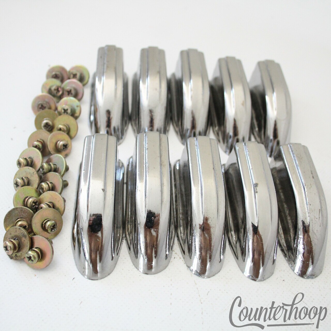 Tama 10x Bass/Floor Tom Drum Lugs 1 3/4" Chrome Vintage 70s-80s Japan Hardware* — main photograph