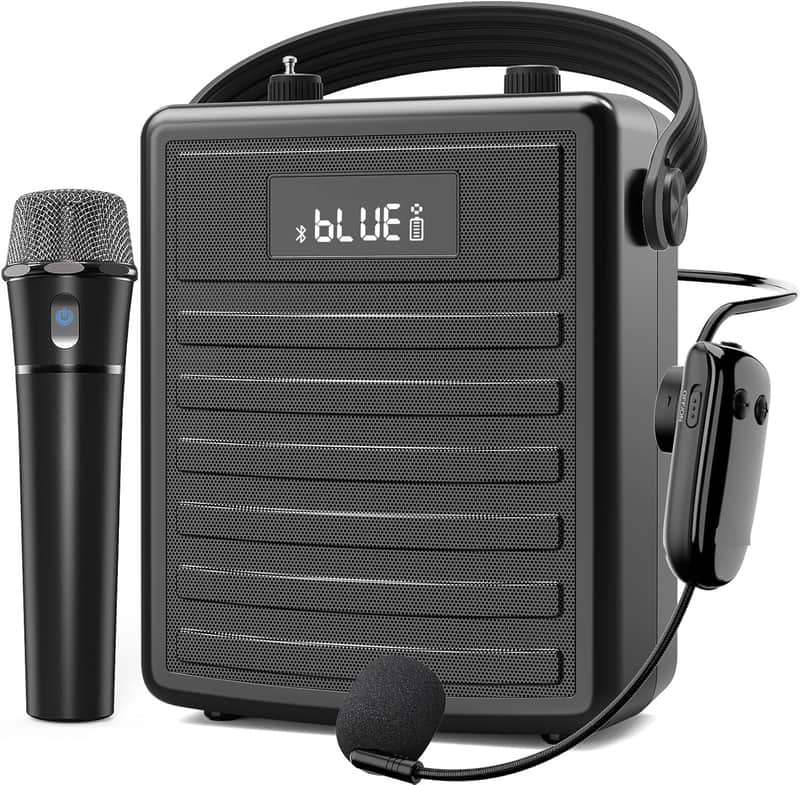 40W Voice Amplifier with Wireless Microphone, Portable PA System with Wireless Headset Mic & Speaker, 40W Loudly Bluetooth Portable Microphone and Speaker for Teacher, Meeting, Speech Events image 1