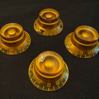 PREMIUM Correct Vintage Spec Butyrate Knobs Heavy Aged Gibson Historic Les Paul 1959 Reissue Custom Shop Embossed Top Hat Knobs Relic Set of 4 image 1