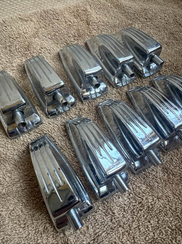 Ludwig Lot of 10 Vintage Large Classic Bass Drum or Tom Lugs - Lot #3 70s - Chrome image 1