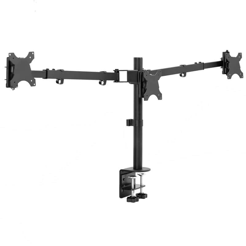Triple Monitor Studio Desk Mount – Telescoping Heavy-Duty Stand for Music Production, Mixing & Editing Workstations image 1