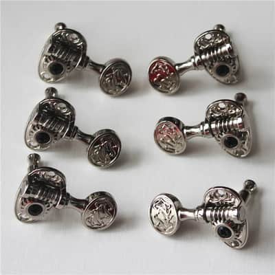 3R/3L Silver Guitar Engraved Machine Heads Tuning Pegs Keys image 3