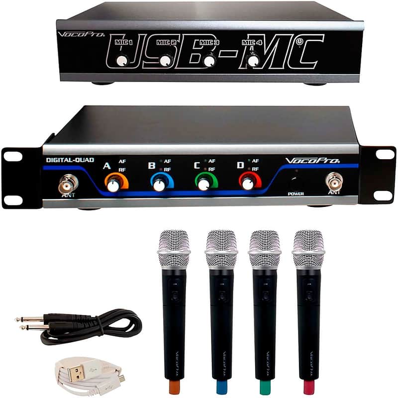 VocoPro USB-ACAPELLA-4 4-Channel Wireless Microphone/USB Interface Package, 902-927.2mHz Regular Set A image 1