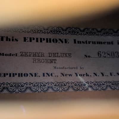 Epiphone Zephyr DeLuxe Regent Electric Archtop w/Case - Natural Blonde (1951) image 9