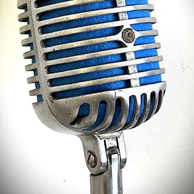 Early 1940s Shure Bros 55C Dynamic Microphone, works, incl stand, switch & cable image 2
