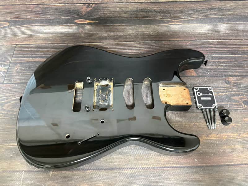 80s Charvel by Jackson Model-3 SSH Body Black w/Original Plate Made in Japan image 1