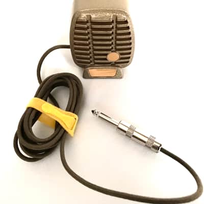 Near Mint Vintage 1950’s Shure CX-80G Gold Finish HiZ Crystal Microphone-All  Original-  Harmonica Mic image 5