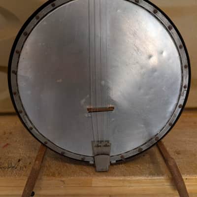 Tenor Pot Frying Pan Tenor Banjo Pre War Depression Era Original Playable Folk Art Vintage Early Century image 2