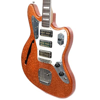 Bilt S.S. Zaftig Tangerine Flake w/3 Lollar Gold Foil Pickups, Block Inlays, & Mastery Vibrato image 7