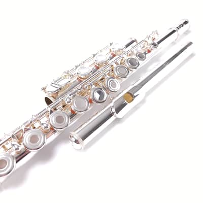 Samperi Silver Pinnacle by Haynes Amadeus Makers Pre-Pro Flute Open Hole B Foot NEW image 2