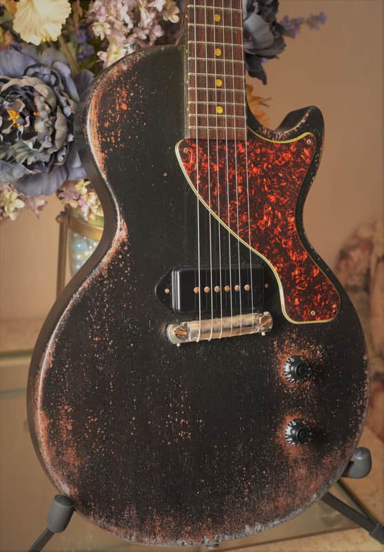 Gibson Les Paul Junior Relic- Custom Black P90 | Reverb