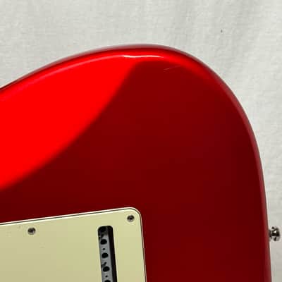 Fender American Deluxe Stratocaster Guitar with Case 2002 - Chrome Red / Maple neck image 11