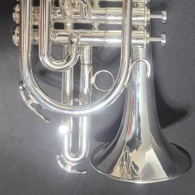 Getzen Eterna PRO Eterna 800S Silver L B Cornet, M/P 's and hardcase  Case  Silver Plate image 14