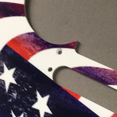 Lefty Pickguard For Fender Tele Style Guitar 1Ply White Telecaster American Flag image 6