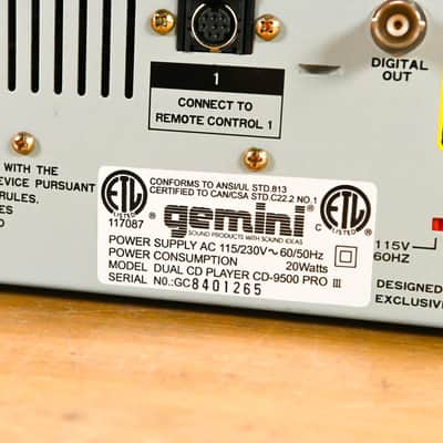Gemini CD-9500 Pro III Dual CD Player with Controller CG01Z5Z image 16