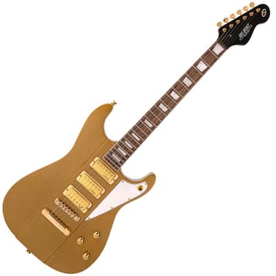 Vintage Electric Guitar JDV36 Joe Doe 'Gas Jockey' Sparkling Gold Sand + Case image 4