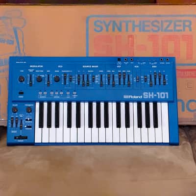 Roland SH-101 Analog Synthesizer RARE BLUE COLOR (With Original Box)