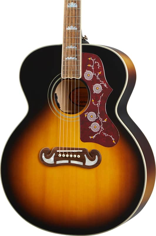 Epiphone J-200 Jumbo Acoustic-Electric Guitar, Solid Spruce Top, Aged Vintage Sunburst Gloss image 1
