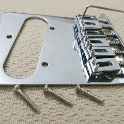 Warmtone Custom Guitars Tele Style Bridge Series #1 6 Saddles Hardtail- Chrome image 1