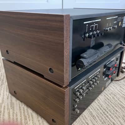 Sony integrated amplifier TA-2650 & ST-2950 Receiver vintage combo 1976 - Brushed aluminum & teak side panels image 4