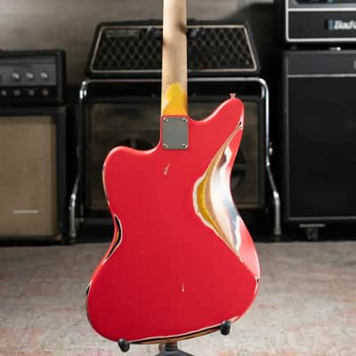 Nash JM-63 Electric Guitar - Fiesta Red over 3-Tone Burst with Hardshell Case image 9