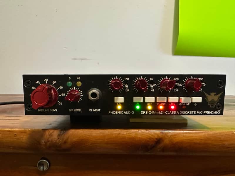 Phoenix Audio DRS-Q4 Mono Class-A Discrete Mic Pre / DI / EQ 2000s - Black image 1