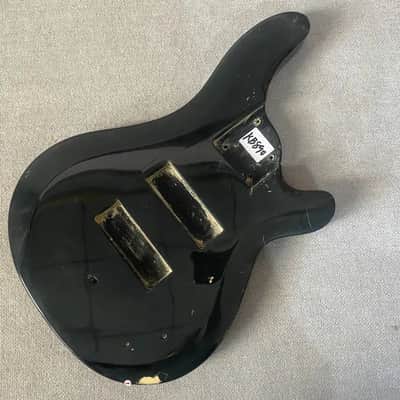 Black 6 String Bass Guitar Basswood Body image 1