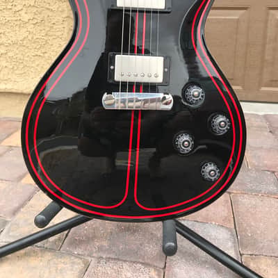Paul Reed Smith PRS SC 245 w/ Birds - Pinstripe “1 of a kind” 2010 Black / Red image 1
