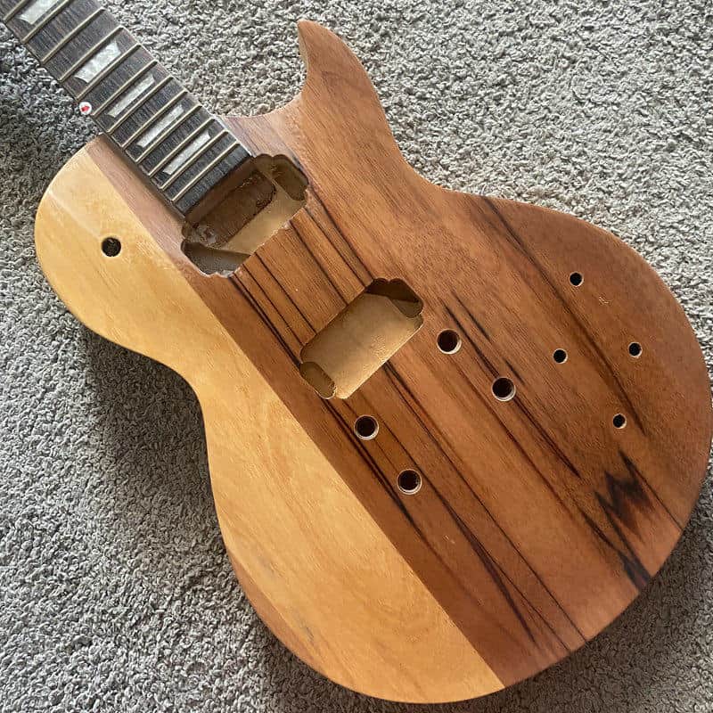 Single Cut Electric Guitar DIY Project in Natural Mahogany Veneer image 1