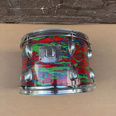 Rare Vintage U.S. Mercury “PRO” 12” Rack Tom – Psychedelic Swirl Wrap – Made in Japan image 8