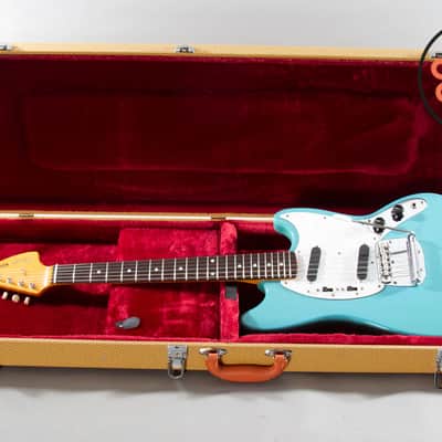 1994 Fender Japan MIJ MG66-66 ’66 Reissue Mustang Daphne Blue w/ Tweed HSC image 2