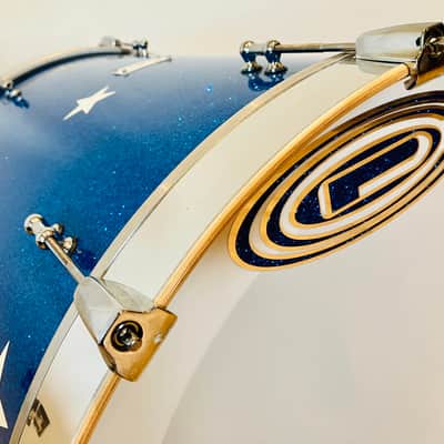 Custom Orange County Drums & Percussion (OCDP) USA Blue Sparkle Drum Kit image 3