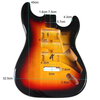 Sunburst Finish Guitar Stratocaster Strat Style Poplar Wood Body image 3