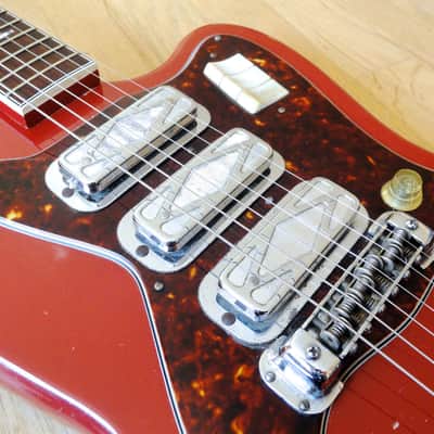 1967 Silvertone by Harmony 1488 Silhouette Vintage Guitar DeArmond Gold Foils image 6
