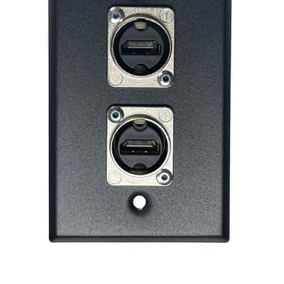 PROCRAFT SPL-2NHDMI-BK 1 Gang Black Wall Plate Loaded w/ 2) Neutrik HDMI Feed/Pass Thru image 1
