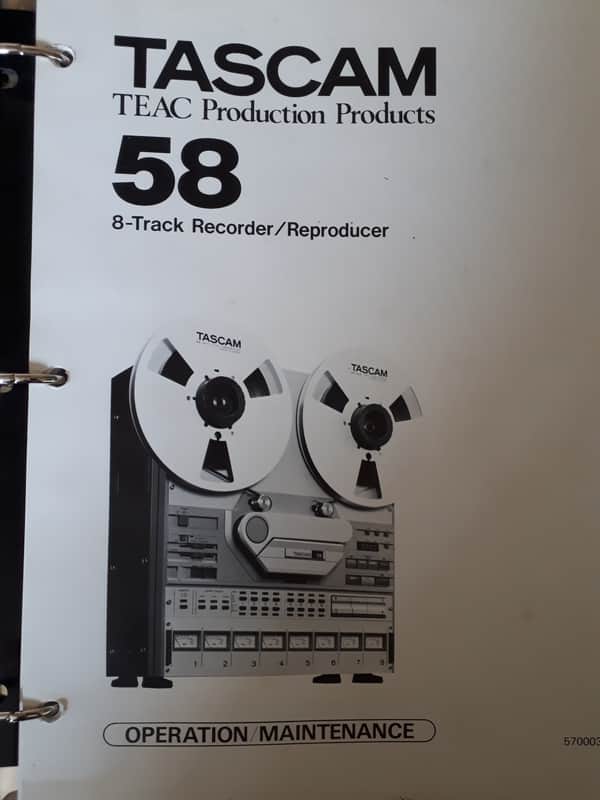 Tascam Operation/Maintenance Manual for Tascam 58 8-Track Recorder/Reproducer AND DX-2D/DX-4D DBX ma image 1