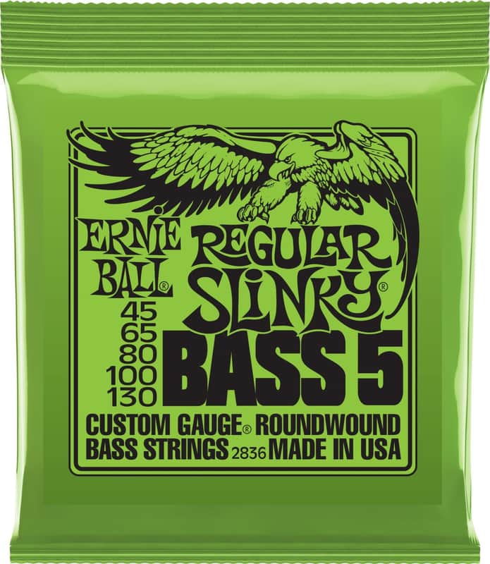 Ernie Ball 2836 Regular Slinky Nickel 5-String Bass Guitar Strings, 45-130 Long Scale image 1