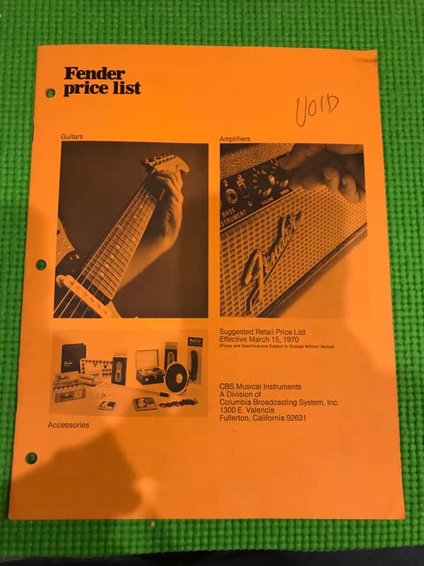 1970 Fender Price List image 1