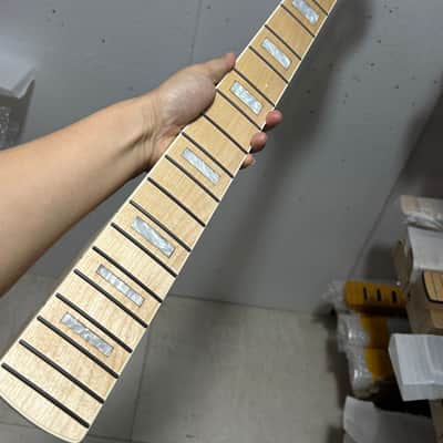 21 fret 34" gloss Maple J BASS guitar neck part Maple Fretboard Block Inlay image 1