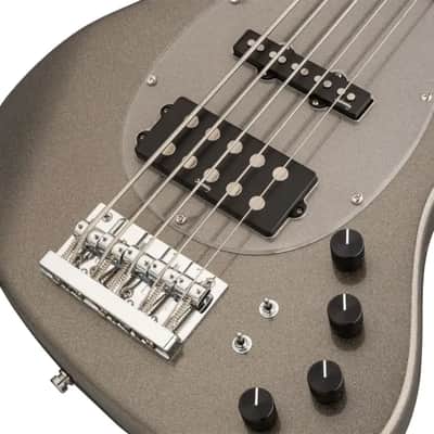 Sadowsky MetroExpress 21-Fret Vintage M/J Bass, Roasted Maple Fingerboard, 5-String - Solid Silver Metallic High Polish image 5