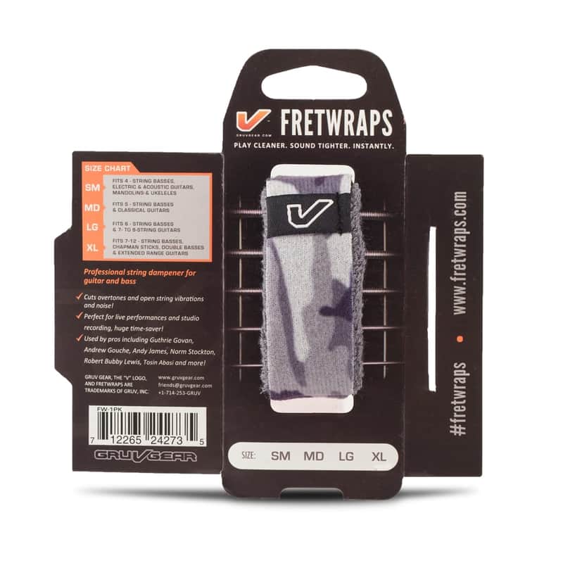 NEW GRUVGEAR FRETWRAP STRING MUTER - WHITE CAMO - LARGE image 1