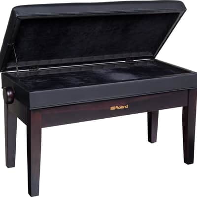 Roland RPB400 Duet Rosewood Adjustable Piano Stool with Button Top and Music Storage image 2